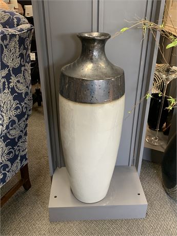 Large Metallic Ceramic Vase