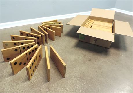 Large Solid Wood Dominoes Set