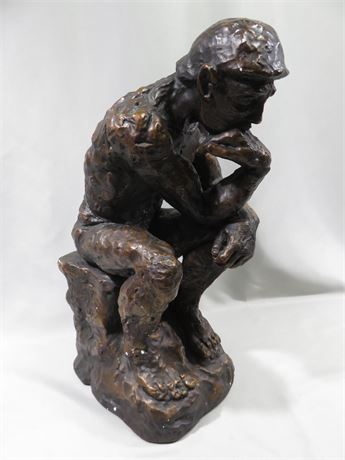 Vintage Rodin "The Thinker" Marwal Chalkware Statue