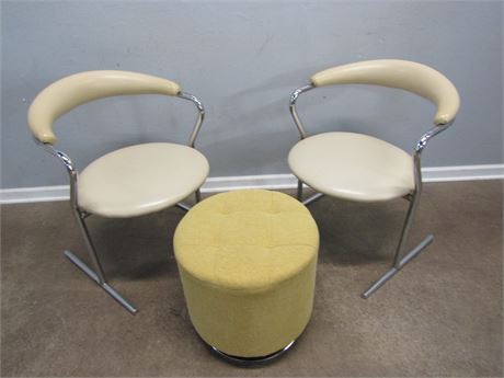 Mid-Century Anton Lorenz Chrome Based Chairs