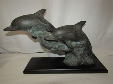 1990 Bronze Dolphin Sculpture
