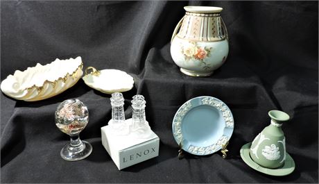 Lenox / Nippon Vase / Wedgwood Plate / Seven Piece
