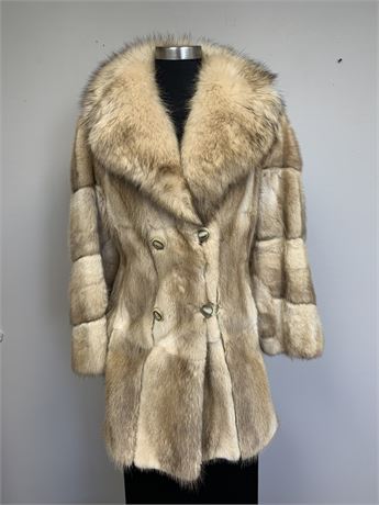 Muskrat/Blue Fox Collar Coat