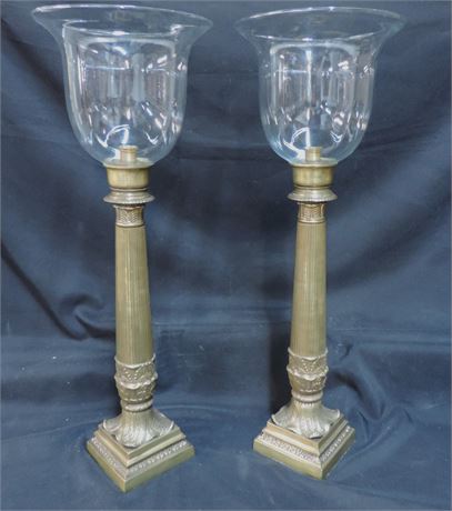 Large Brass Style Candle Holders