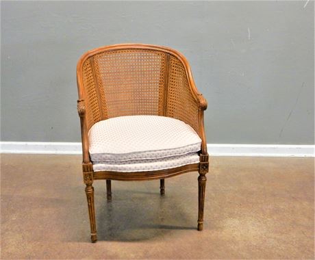 Vintage Cane Back Barrell Chair