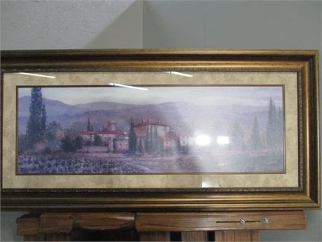 Large Italian Villa and Country-Side, Professionally Framed and Matted