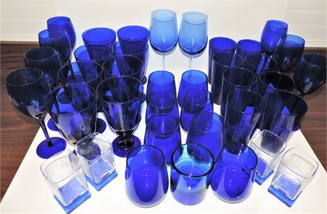 Cobalt Blue Glass / Stemware Set