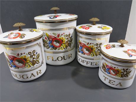 Mid-Century Georges Briard Enamel Canister Set