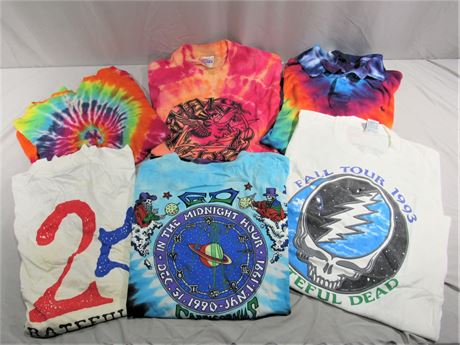 6 Vintage Shirts 4 Grateful Dead T- Shirts and 2 Tie Dyed