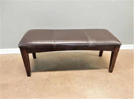 Faux Leather Brown Bench
