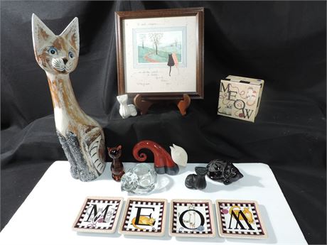 D. Morgan Cat Print / Glass Cats / Coasters