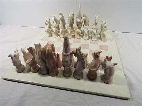 Carved Soap Stone Chess Set