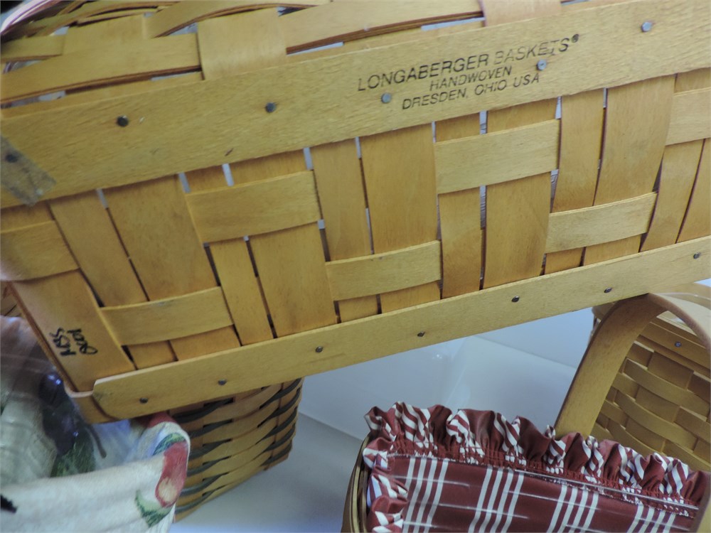 3) Longaberger hand woven baskets, Longaberger basket dividers - Maring  Auction Co LLC