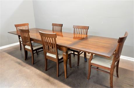 Magnificent Arhaus Extending Wood Dining Table and Chairs