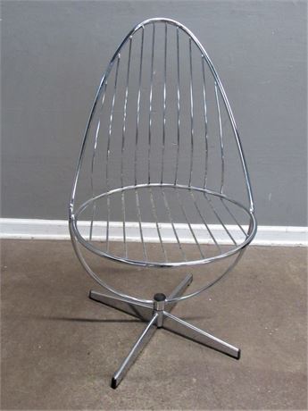 Vintage Dahlens Dalum AB - Sweden Mid Century Modern Chrome Swivel Chair