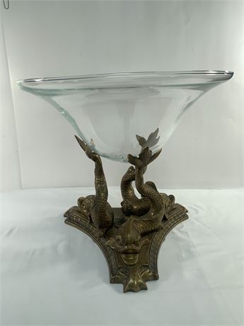Glass Bowl/ Bronze/Centerpiece