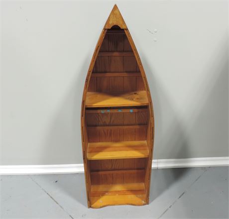 Solid Wood Hanging Boat Wall Shelf