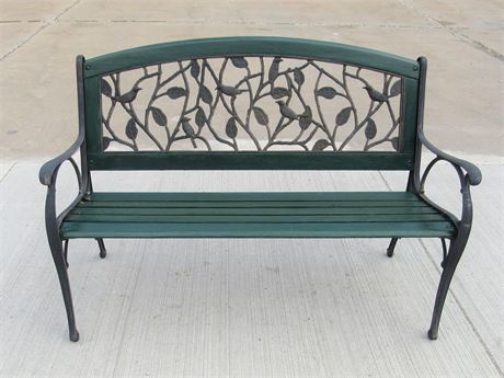 Patio/Park Bench - Cast Metal and Wood