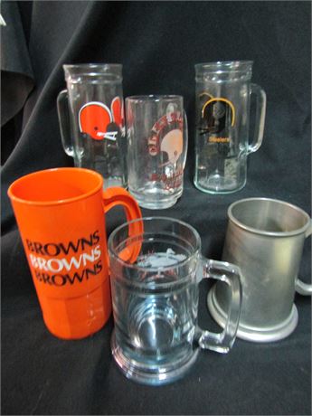 Browns & Steelers Beer Mugs