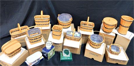 Longaberger MINI Miniature Signed Baskets & Box Lot (15) MORE PICTURES