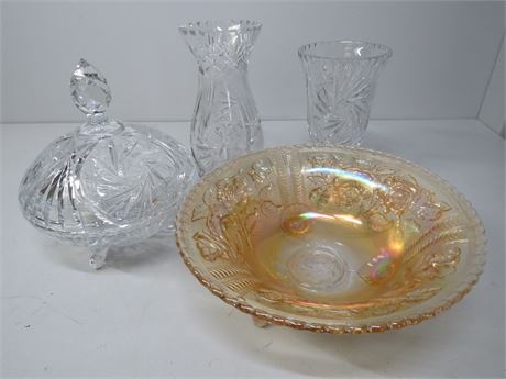 CROSS & OLIVE Crystal Tableware / Iridescent Glass Bowl
