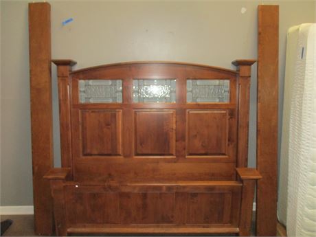Nice Mission Style Square Heavy Solid Wood Head Board, Foot Boards and Rails