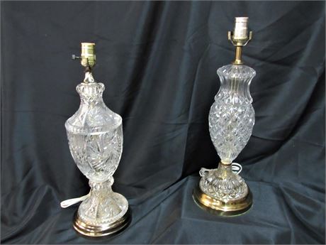2 Vintage Glass Lamps