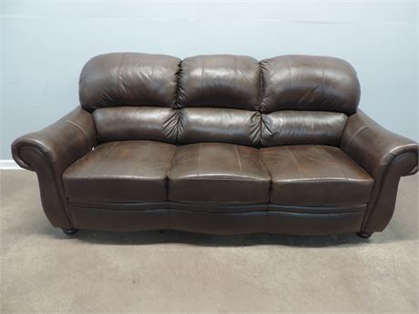 HANDSOME Brown Leather Sofa
