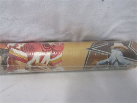 Rare Coloroll "American Footballers" Wallpaper, 1970's, Full unopened Roll