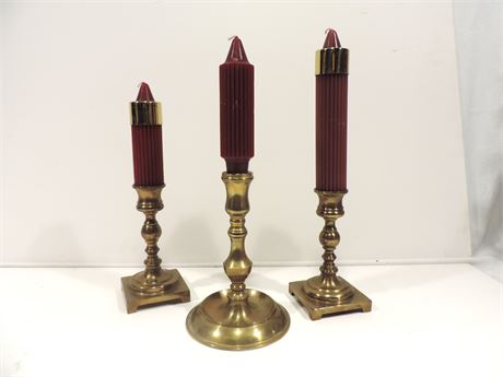 Three Brass Candlesticks