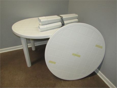 Set of Hard Plastic White Tables