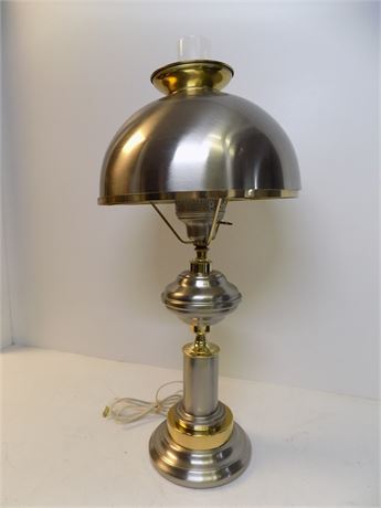 Pewter & Brass Desk Lamp