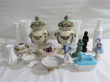 16 Piece China/Pottery/Milk Glass Lot