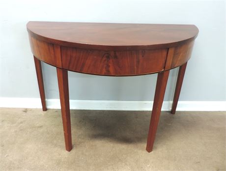 Cherry Wood Demi Lune Console Table