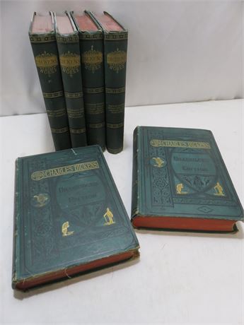 Antique 1800s Charles Dickens Book Lot