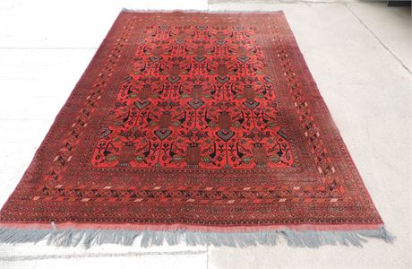 Large Red Abstract Design Area Rug