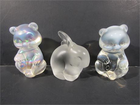 Fenton Mini-Bear and Bunny Glass Collection