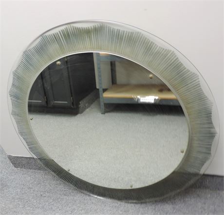 Contemporary Round Glass Mirror
