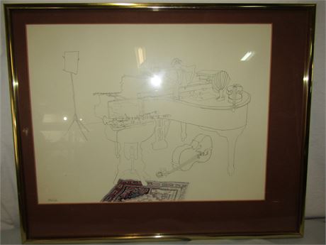 "The Clarinet" signed Millicent Tomkins Print
