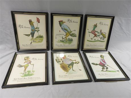 Vintage Birds Of The Fairway Parody Golfer Prints