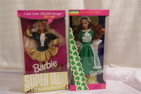 Barbie Duo Lot; Super Talk Barbie & Irish Barbie