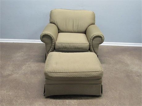 Flexsteel Basista Furniture Occasional Chair with Ottoman on Casters