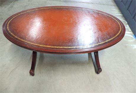 Oval Pedestal Coffee Table