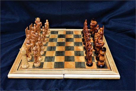 Solid Wood Chess Set with Chess Pieces