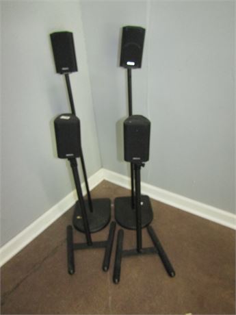 4 Phillips Home Speakers on Stands, #FWB MX990