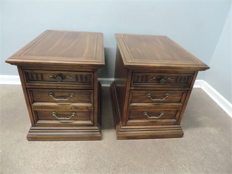 Pair of Solid Wood Accent Tables