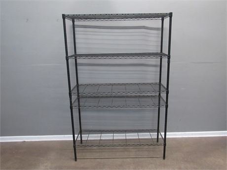 5-Tier Adjustable Black Metal/Wire Storage Shelf