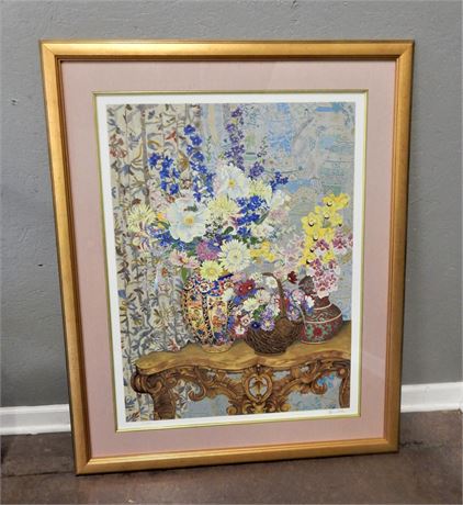 Signed John Powell Floral Print (31/300) Matted and Framed