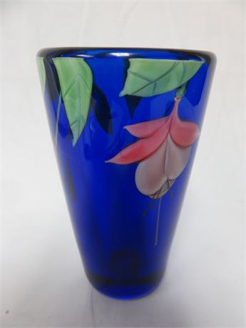 BRUCE SILLARS Orient & Flume Studio Art Glass Signed Vase