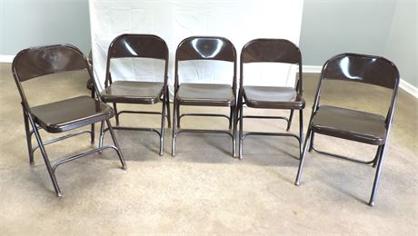 Set of Five Metal Folding Chairs